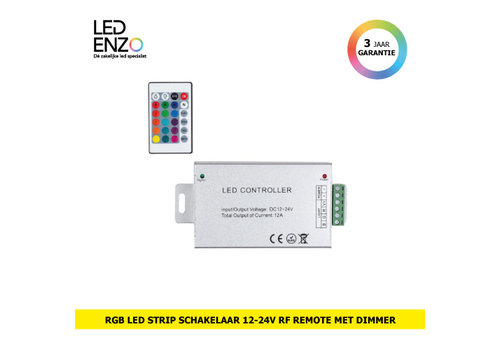 LED Strip schakelaar + RF-afstandsbediening met dimmer en 24 knoppen 12 / 24V RGB 