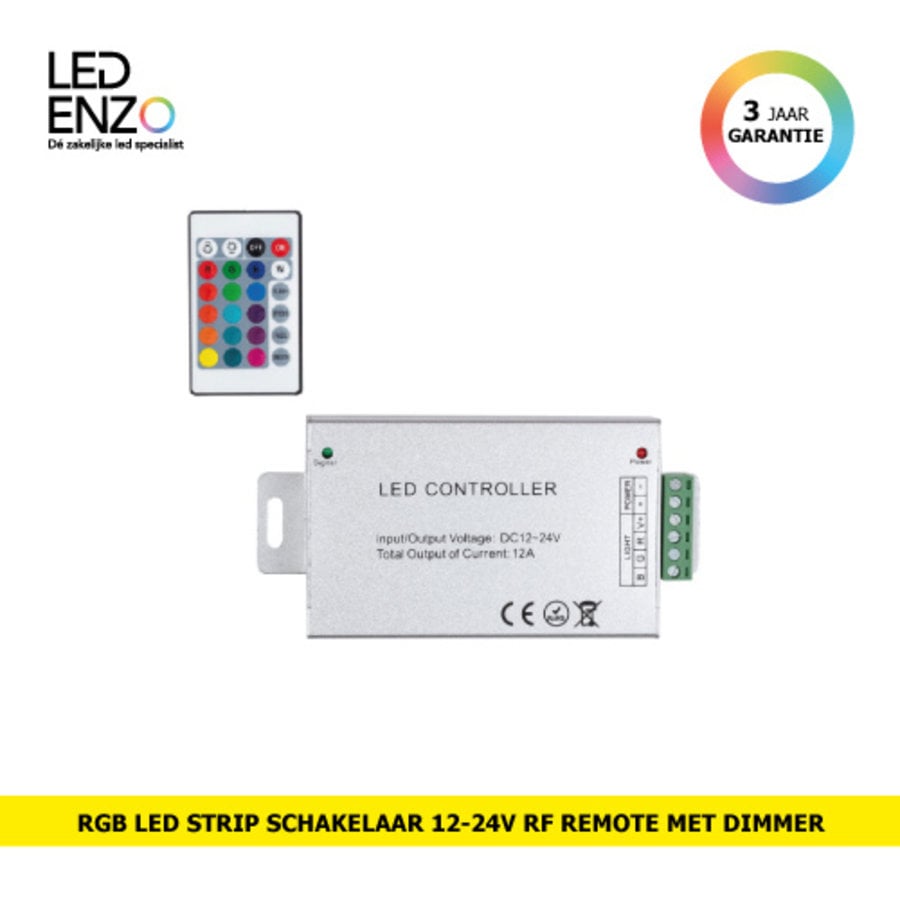 LED Strip schakelaar + RF-afstandsbediening met dimmer en 24 knoppen 12 / 24V RGB-1