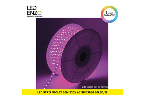 LED Strip Violet, 50m, 220V AC, SMD5050, 60 LED/m 