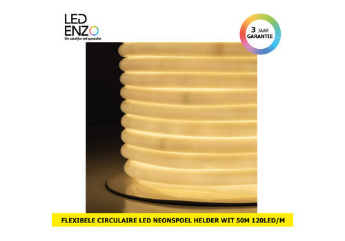 LED Neon Circulair Flexibel, Helder wit, 120LED/m, rol 50m 