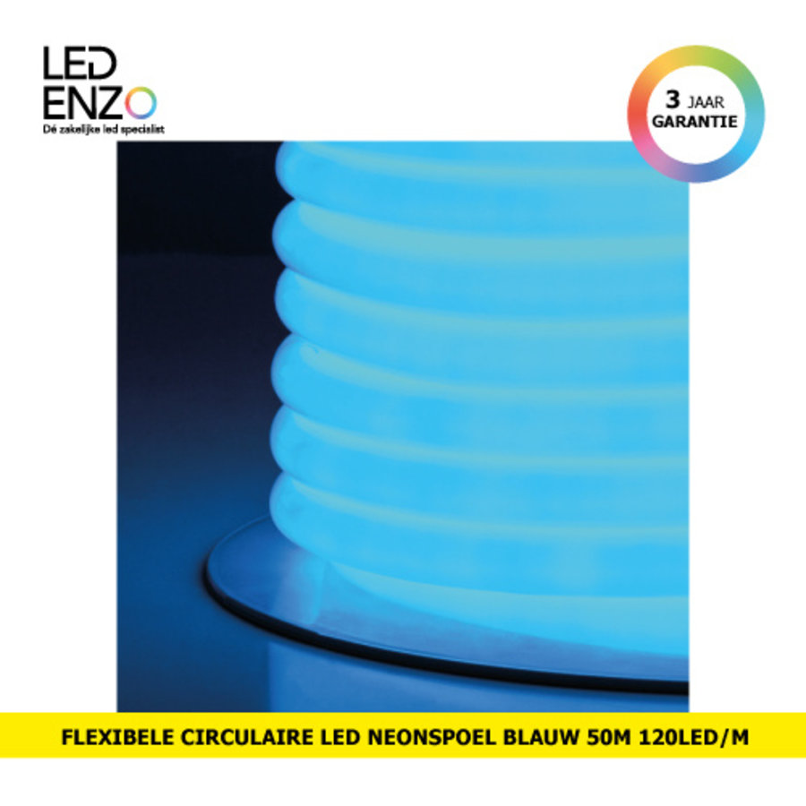 LED Neon Circulair Flexibel, 120LED/m Blauw, rol 50m-1