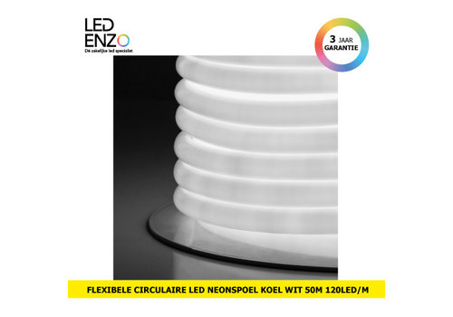 LED Strip Circulair Neon, Koel wit, flexibel, 120LED/m, rol 50 m 