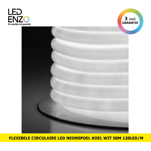 LED Strip Circulair Neon, Koel wit, flexibel, 120LED/m, rol 50 m 