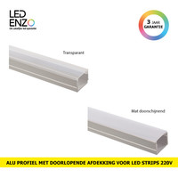 thumb-Aluminium profiel met doorlopende afdekking voor LED strips 220V AC RGB op maat om de 100cm-1