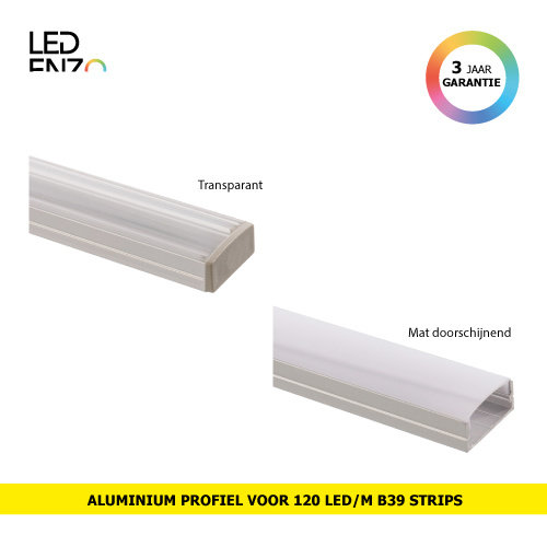 Aluminium profiel voor 120 LED/m B39 strips, 1 meter 