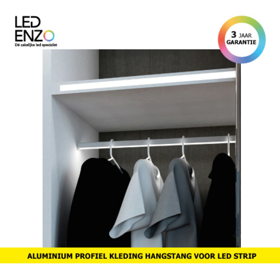 Aluminium Profiel Kleding Hangstang 1m voor LED Strips-1