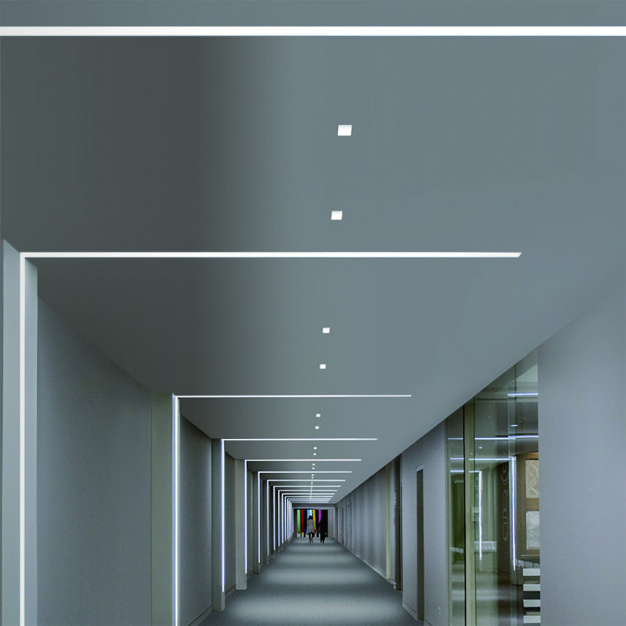 Inbouw aluminium plafondprofiel met 1m Clips voor LED Strips-4