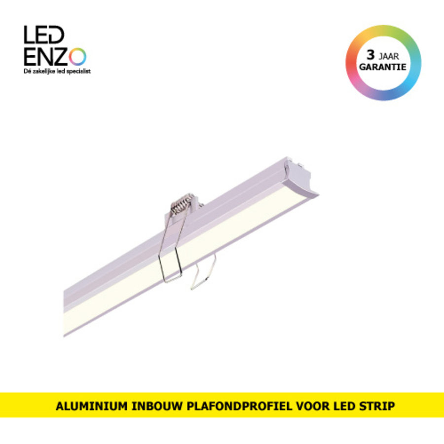 Inbouw aluminium plafondprofiel met 1m Clips voor LED Strips-1