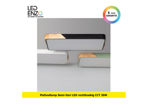 Plafondlamp LED Rechthoekige Semi-Dari 30W CCT Selecteerbaar 