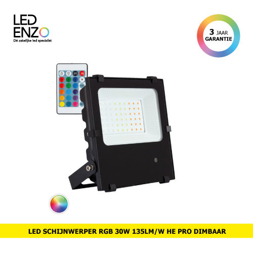 LED Schijnwerper RGB  30W 135lm/W HE Pro dimbaar 