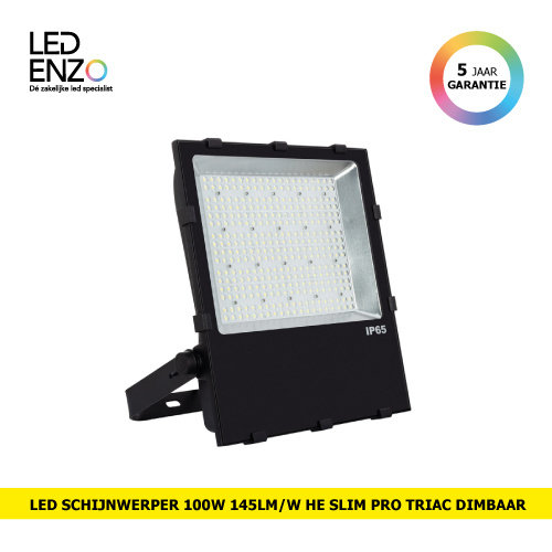 LED Schijnwerper 100W 145lm/W HE Slim Pro dimbaar Triac 