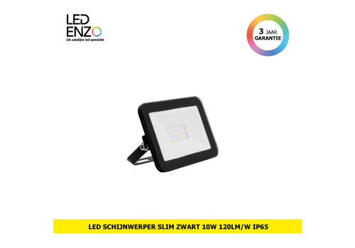 LED Schijnwerper Slim glas Zwart 10W 120lm/W IP65 