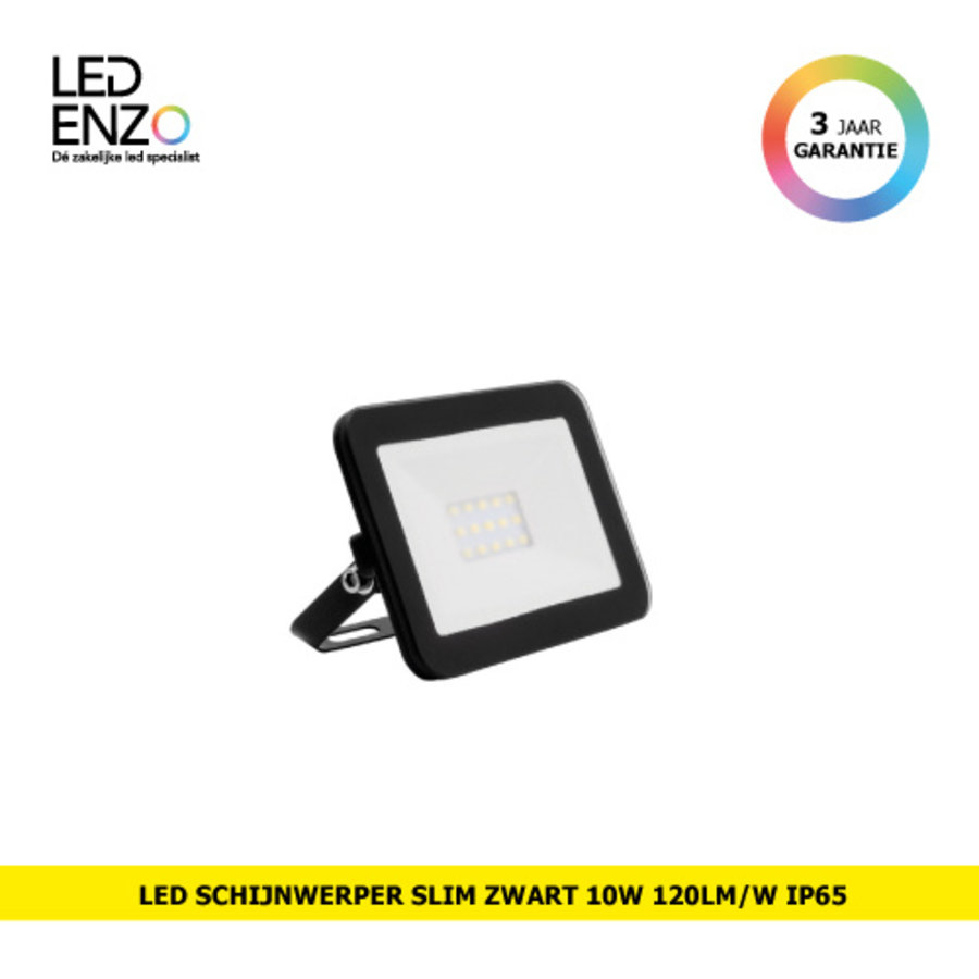 LED Schijnwerper Slim glas Zwart 10W 120lm/W IP65-1