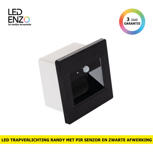 Trapverlichting Randy LED met bewegingsensor, zwart 