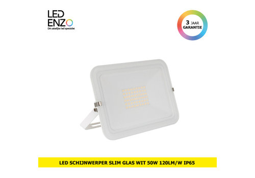 LED Schijnwerper Slim glas Wit 50W 120lm/W IP65 