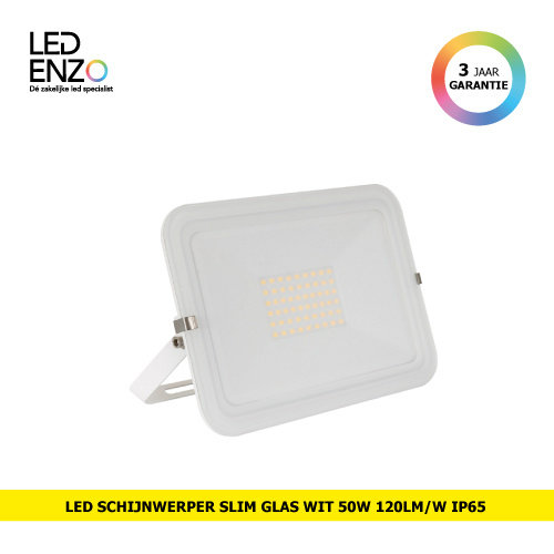 LED Schijnwerper Slim glas Wit 50W 120lm/W IP65 