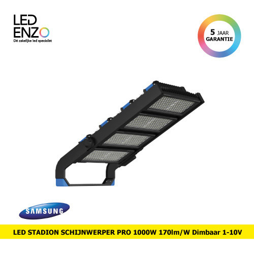 LED Stadion Schijnwerper PRO 1000W 170lm/W SAMSUNG  INVENTRONICS Dimbaar 1-10 V 