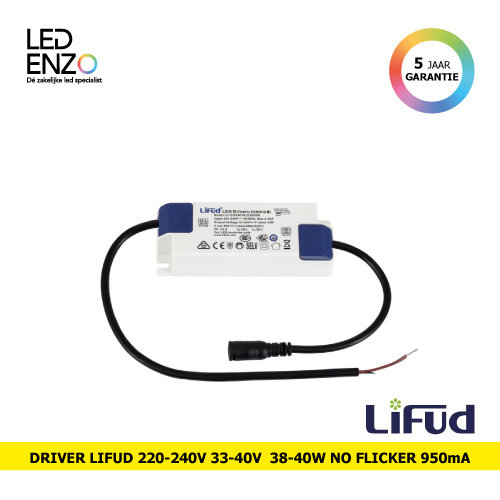 LED Driver LIFUD 220-240V Uitgang 33-40V 38-40W No Flicker 950 mA LF-GIF040YA 