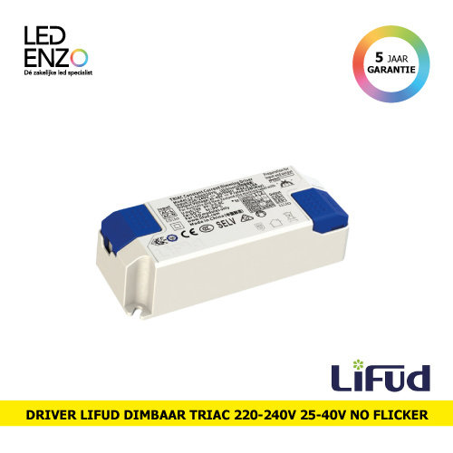LED Driver Dimbaar 220-240V Uitgang 25-40 22W Triac Lifud LF-GDE020YG met Jack aansluiting 