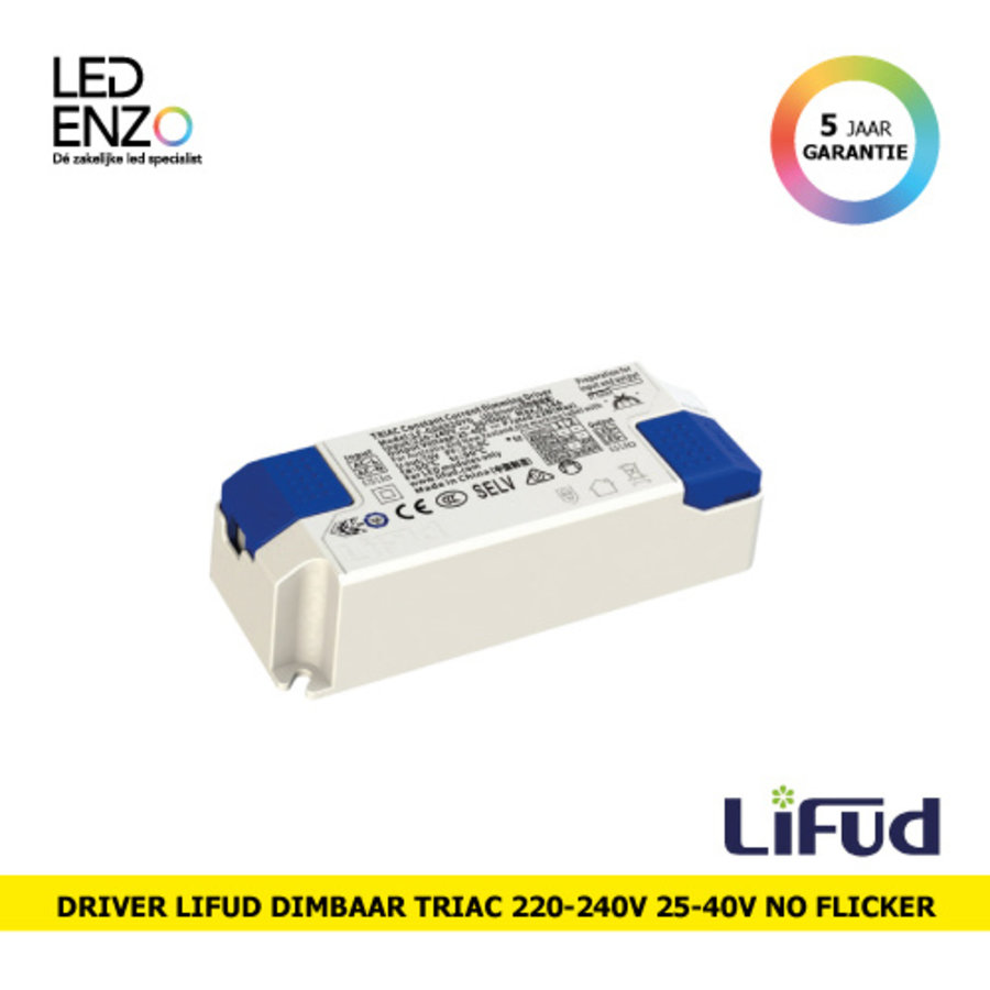 LED Driver Dimbaar 220-240V Uitgang 25-40 22W Triac Lifud LF-GDE020YG met Jack aansluiting-1