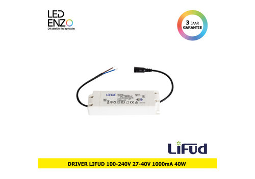 LED Driver 100-240V Uitgang 27-40V DC 40W Lifud met Jack aansluiting LF-GIF040YC 