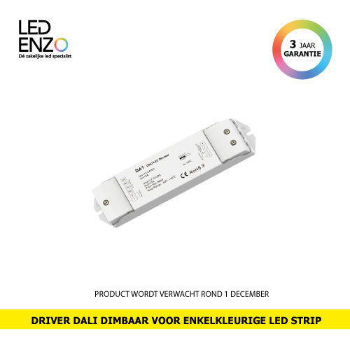 LED Driver DALI dimbaar voor enkelkleurige LED Strip 12-48V voor drukknop 