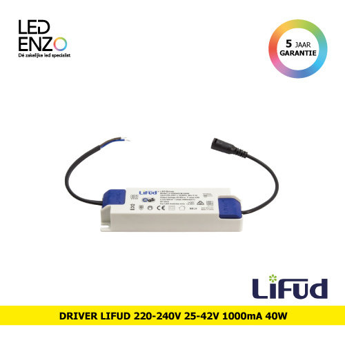 LED Driver 220-240V Uitgang 33-40V 800-1050mA DC 40W Lifud LF-GIR040YM  Jack aansluiting 
