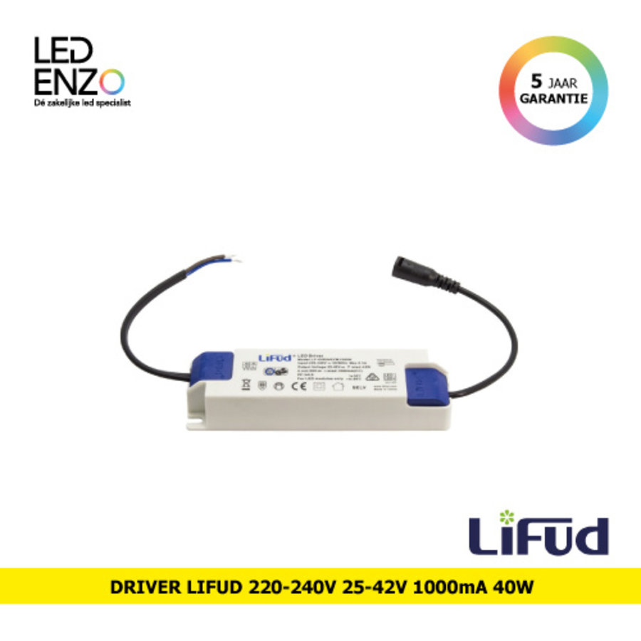 LED Driver 220-240V Uitgang 33-40V 800-1050mA DC 40W Lifud LF-GIR040YM  Jack aansluiting-1