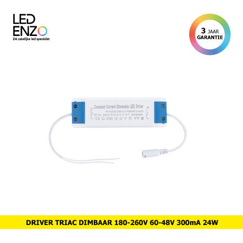 LED Driver Dimbaar 180-260V Uitgang 62-84V 300mA 24W Triac met Jack aansluiting 