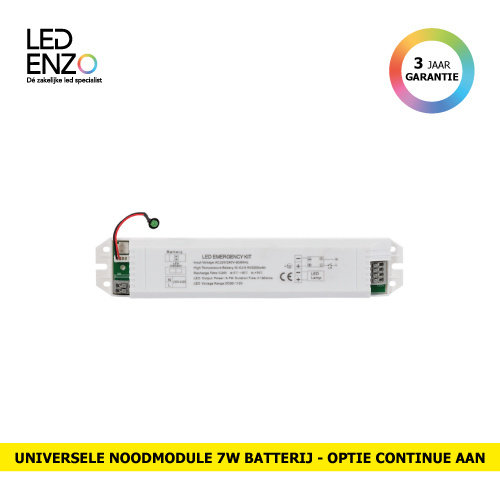 Universele Noodmodule met 7W batterij met optie tot continue aan 