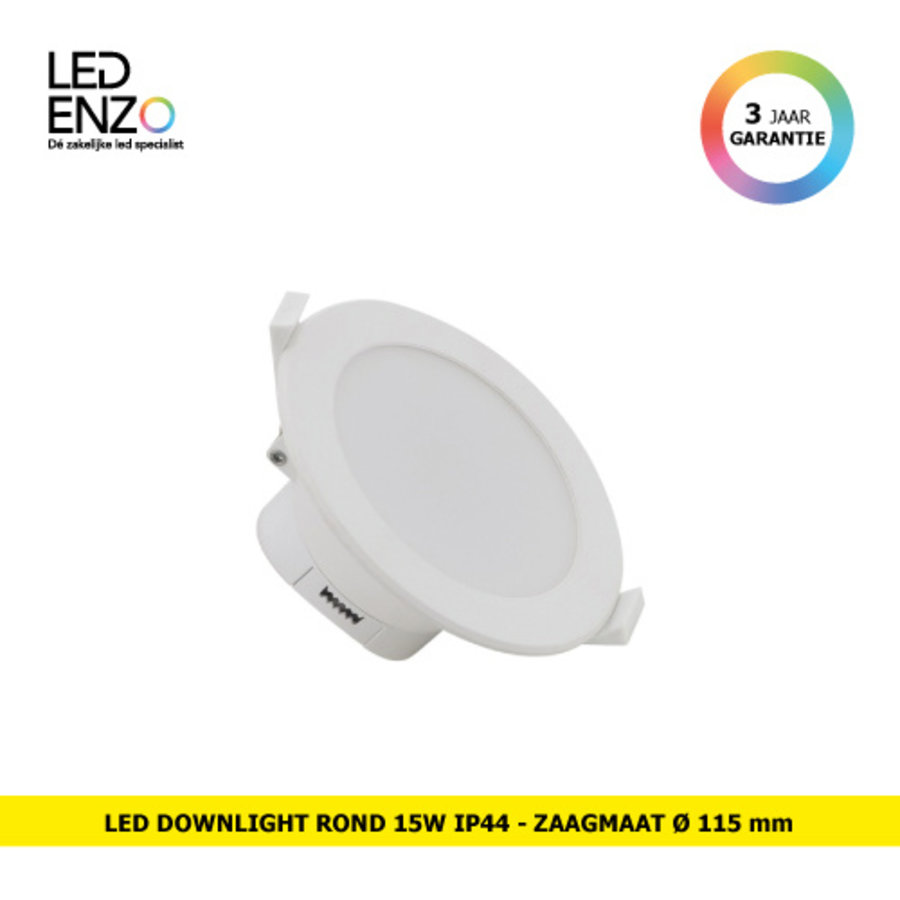 LED Downlight Rond voor Badkamers IP44 Zaag maat Ø115mm 15W-1