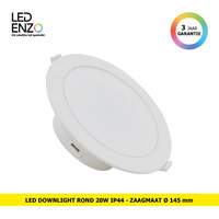 LED Downlight Rond voor Badkamers IP44 Zaag maat Ø145 mm 20W