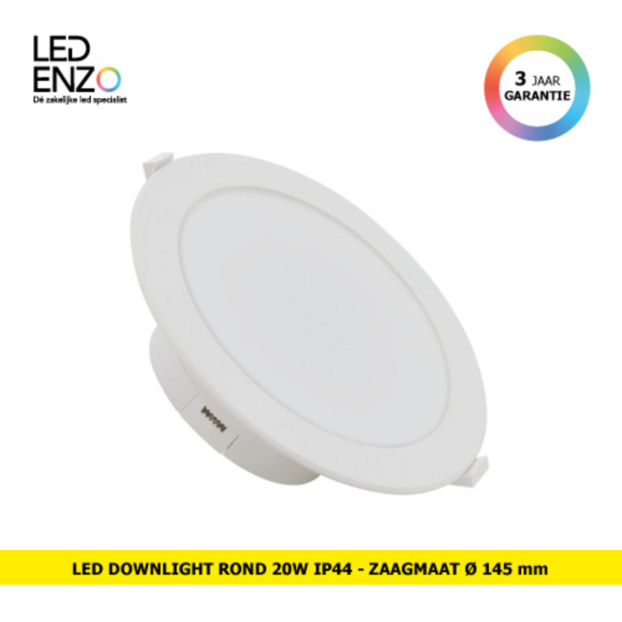 LED Downlight Rond voor Badkamers IP44 Zaag maat Ø145 mm 20W-1