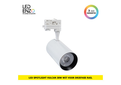 LED Railspot Vulcan Wit voor Driefase Rail 30W 