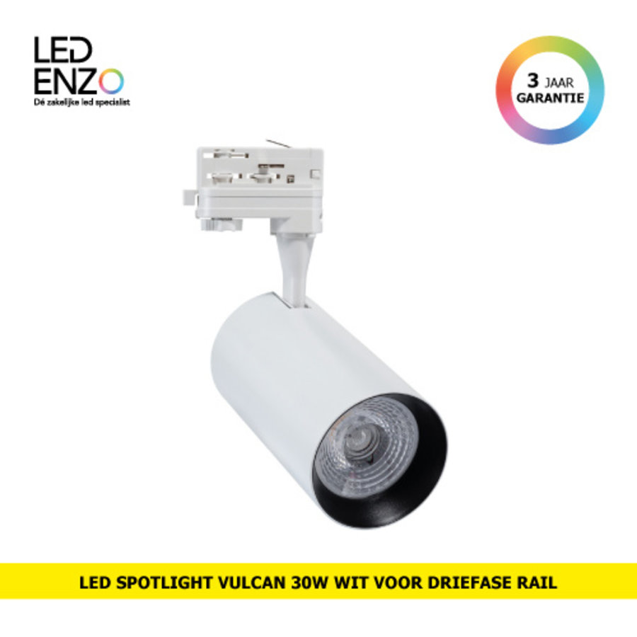 LED Railspot Vulcan Wit voor Driefase Rail 30W-1