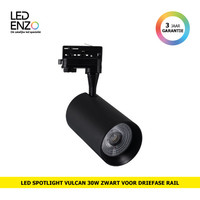 thumb-LED Railspot Vulcan Zwart voor Driefase Rail 30W-1