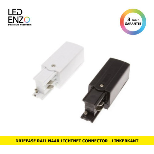 Lichtnet Connector Linkerzijde voor Driefase rail 