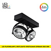 LEDENZO Zwarte verstelbare CREE-COB 30W AR111 LED plafondlamp met 2 spotlights (dimbaar)