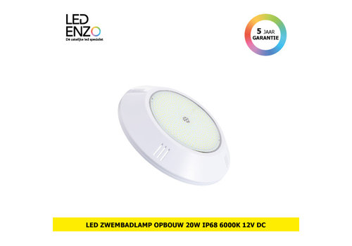 Zwembadlamp Opbouw LED 6000K 12V AC/DC PC 20W IP68 