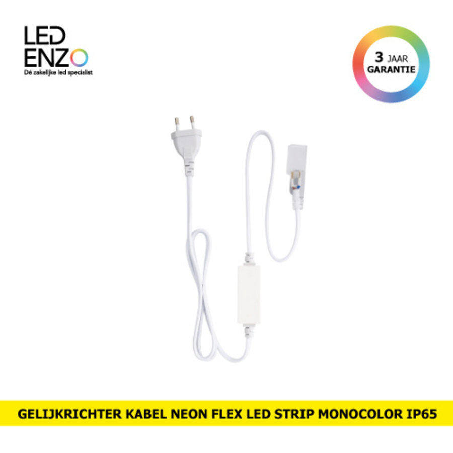 mentaal Ontdek Moeras Gelijkrichter Kabel voor Neon Flexibele LED Slang (Monochroom) - Led Enzo