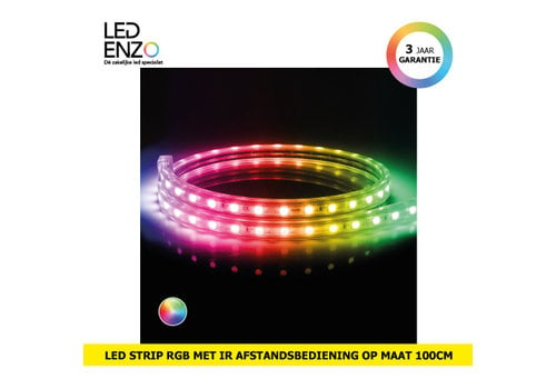 LED Strip met IR afstandsbediening 220V AC 60 LED/m RGB IP65 Op Maat elke 100 cm 