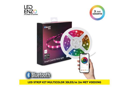 LED Strip Kit Multicolor Bluetooth Smartphone 8W met Voeding 