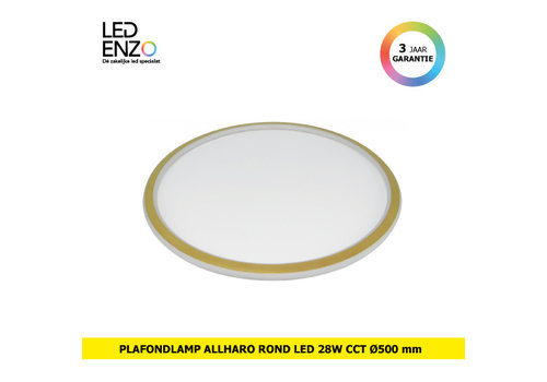 Plafondlamp Allharo Rond LED 28W Selecteerbare CCT Ø500 mm 