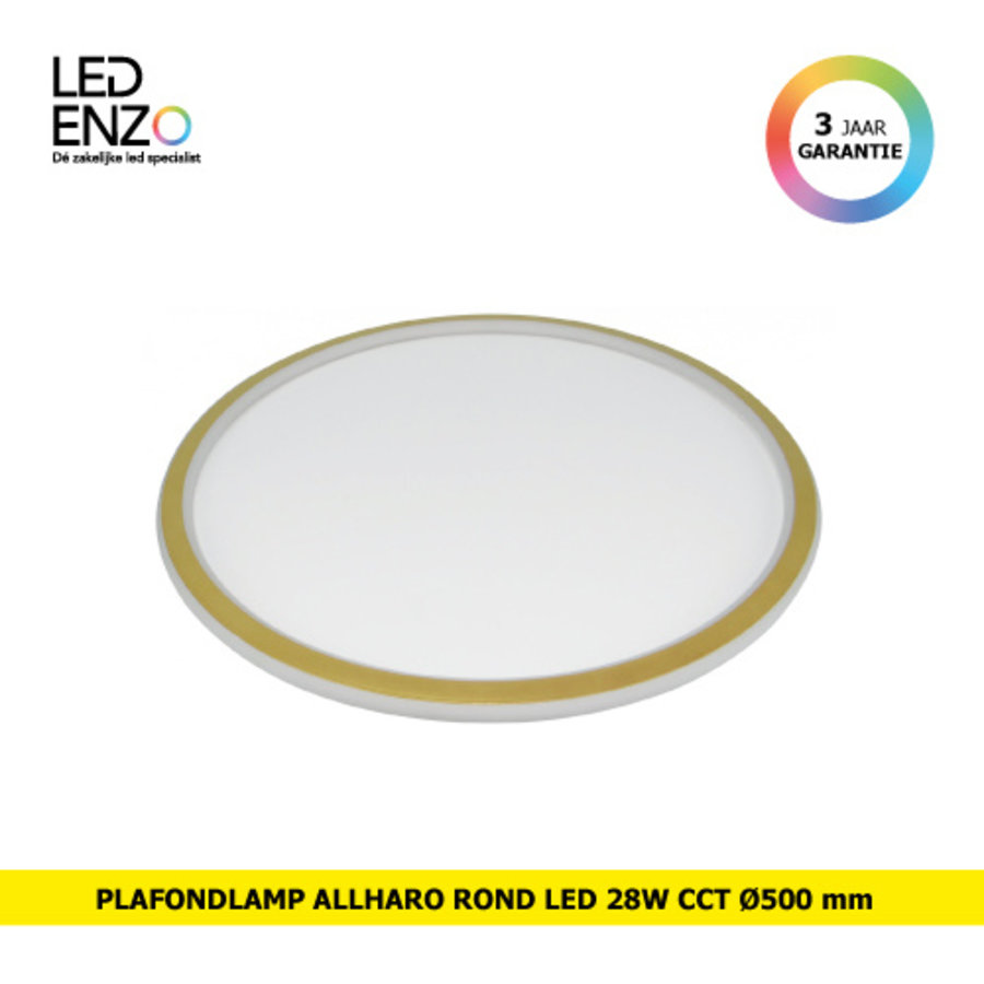 Plafondlamp Allharo Rond LED 28W Selecteerbare CCT Ø500 mm-1