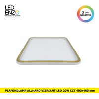 thumb-Plafondlamp Allharo Vierkant LED 20W Selecteerbare CCT 400x400 mm-1