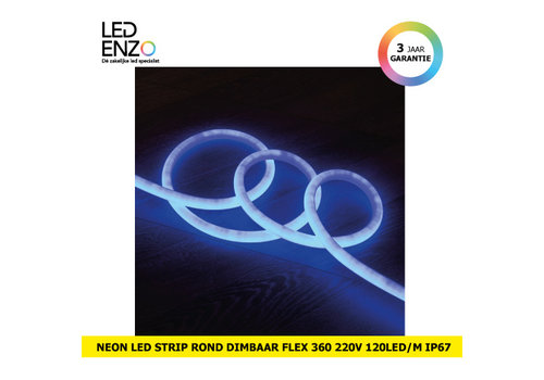 LED-Streifen Neon Dimmbar 220V AC 120 LED/m Rund 360 Warmes Weiss