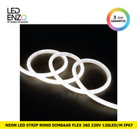 thumb-LED Strip Neon rond Flexibel  360 220V AC 120 LED/m Koel Wit-1