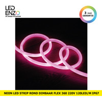 thumb-LED Strip Neon Rond Flexibel 360 220V AC 120 LED/m in Rose-1