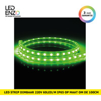 thumb-LED Strip, dimbaar 220V AC, 60 LED/m Groen op maat 100cm-1