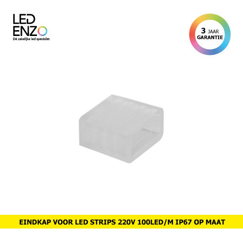 Eindkap voor LED Strip 220V AC 100 LED/m IP67 - per 10 verpakt Op maat 